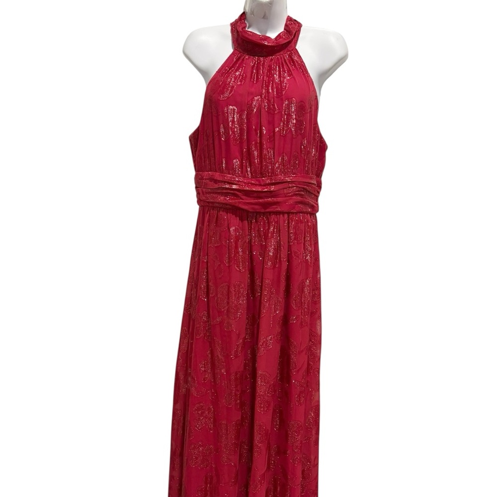 IGNITE EVENINGS Womens Maxi Gown Berry Fuchsia Sleeveless Wedding Gala Size 10